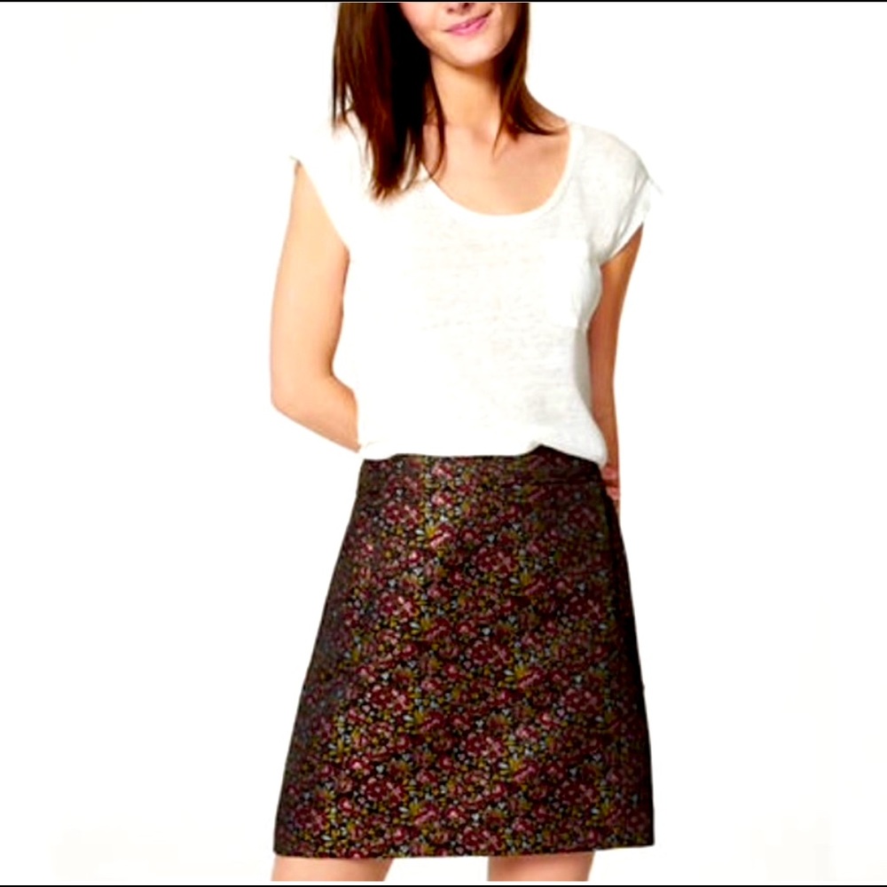 Loft Floral Jacquard Boot Skirt